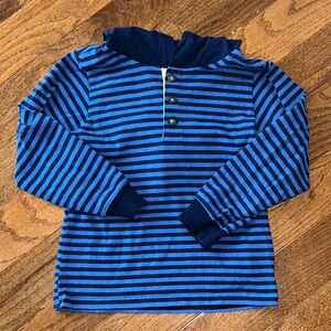 Carter’s Blue Striped Hooded Long Sleeved Henley Shirt Size 5T